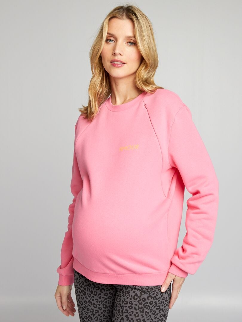 Verpleegkundig sweatshirt met ronde hals - ROZE