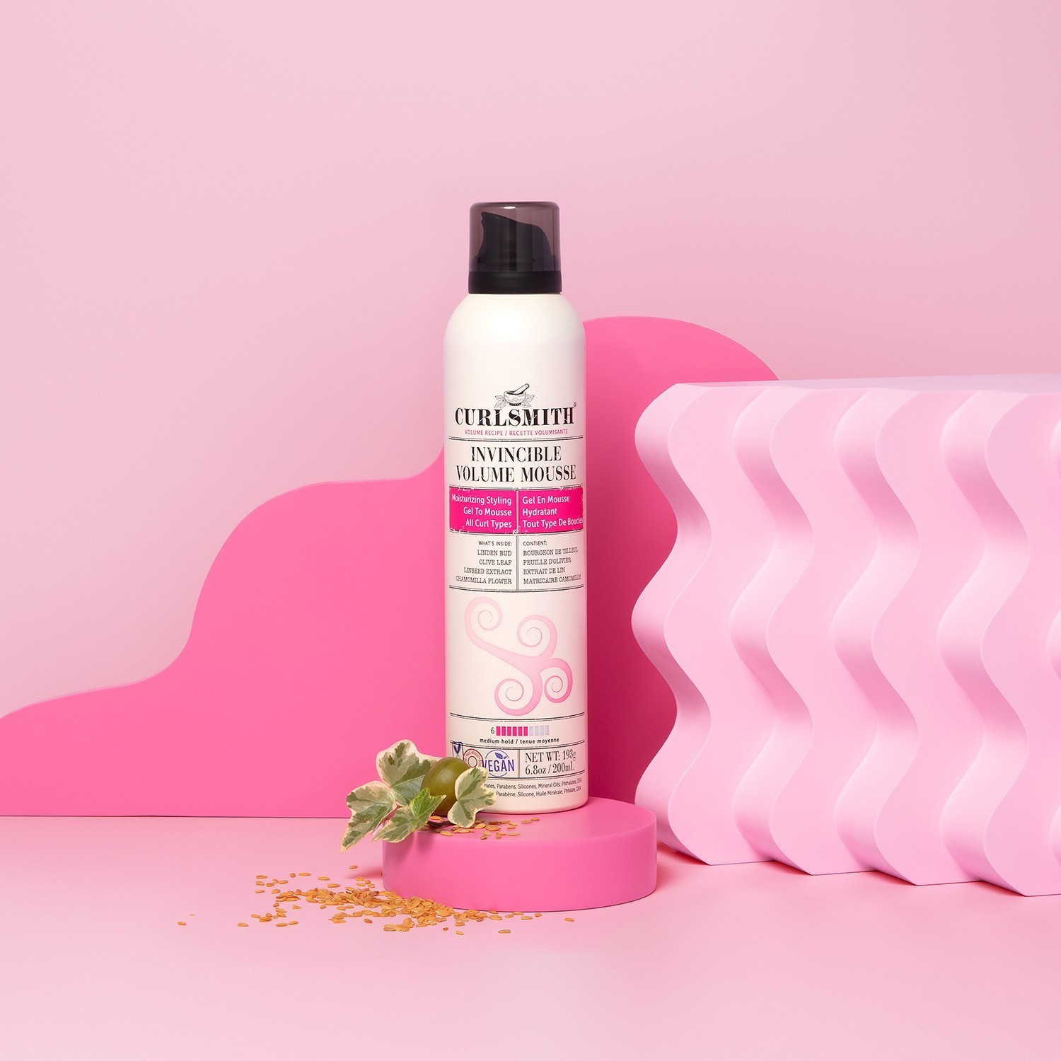 „Curlsmith“ plaukų putos „Invincible Volume Mousse“ – 201 ml