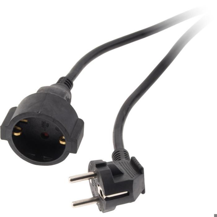 Cable de extensión Schuko HO5VV-F 3G1.5mm² 10m - negro - Zenitech