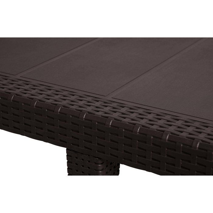 Mesa de exterior - DMORA - Roma - Efecto ratán - Extensible - Marrón