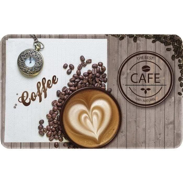 Tapis de cuisine - IDMAT - Coffee - 50x80 cm - Rectangulaire - Autres motifs