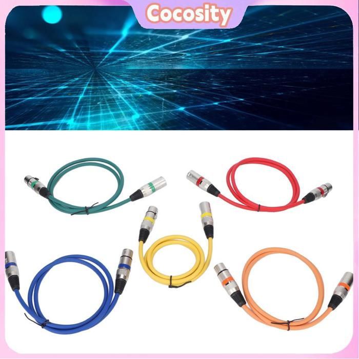 Cable de micrófono XLR a XLR Cocosity, cable de micrófono XLR a XLR con código de colores para una fácil gestión de cables, micrófono para proyector
