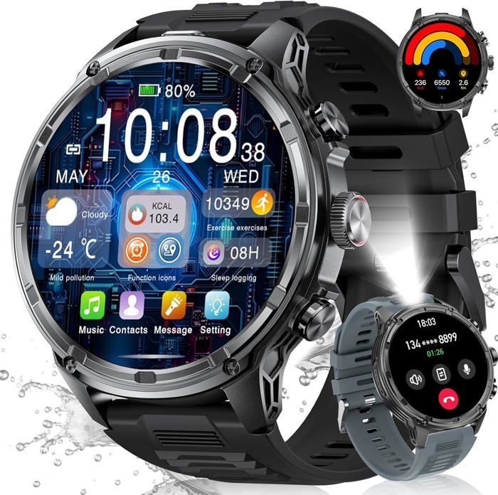 Militaire Montre Connectée Homme Avec 1,85