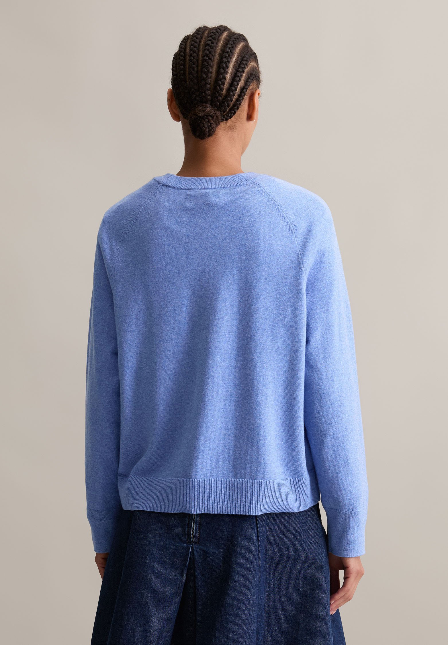 Marc O'Polo DENIM PULLOVER LONG SLEEVE - Genser - medium blue melange_free_