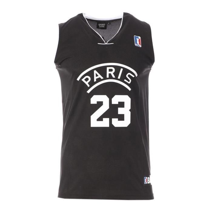 Basketballtrikot – SPORT ZONE – PARIS – Schwarz – Größe L – 100 % Polyester