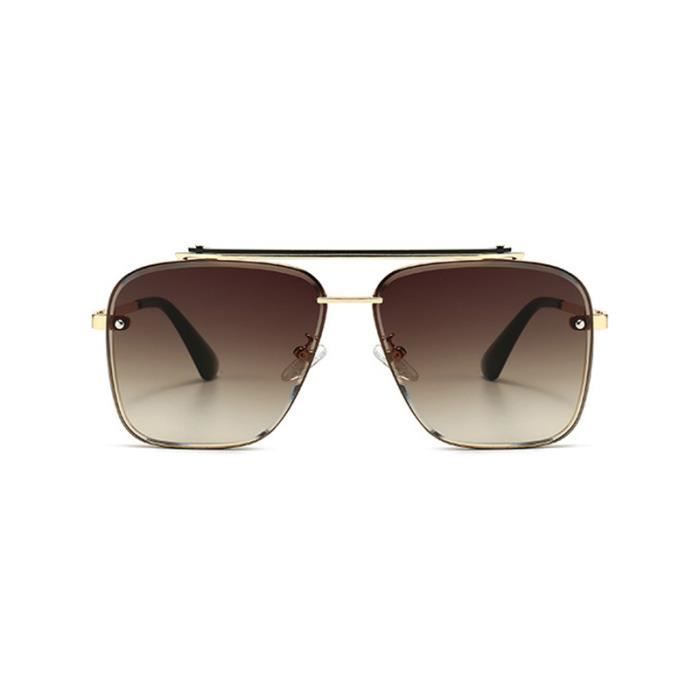 Gafas de sol SHARPHY para mujer, montura grande, estilo moderno, color marrón, metal, ideales para conducir, practicar deportes y viajar. Protección UV.