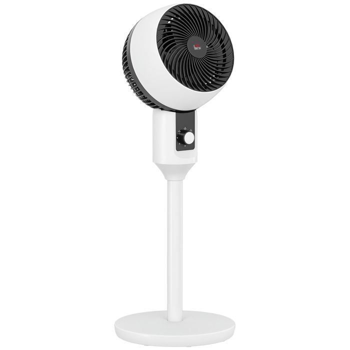 Ventilador de pedestal - HOMCOM - 45 W - circulador de aire - 3 velocidades - oscilación ajustable a 70° - blanco y negro