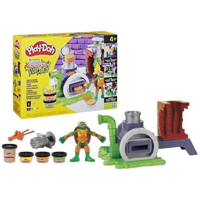 Play-Doh Les Tortues Ninja Four lance-pizza, coffret de pâte à modeler