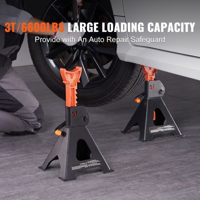 Velas Duoku - Capacidad de 3 toneladas (6600 lb) - Altura ajustable de 10,8 a 16,3 pulgadas - Par con doble bloqueo
