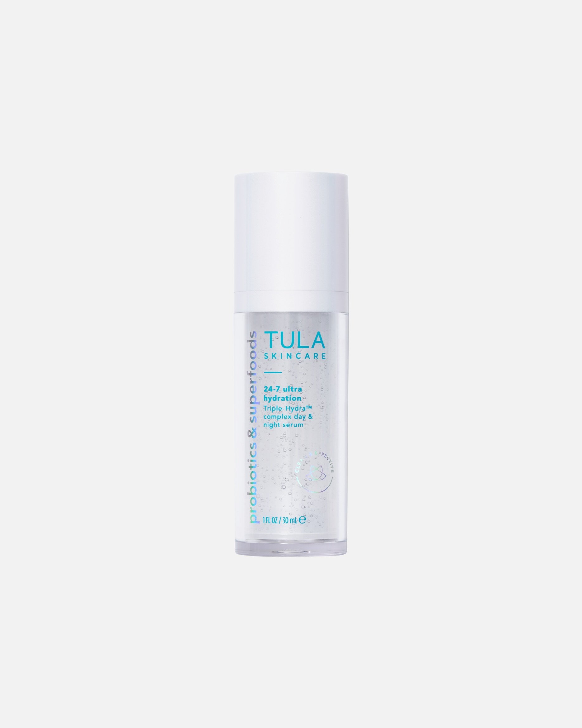 Hydratačné sérum TULA s probiotikami a superpotravinami pre ultra hydratáciu 24 hodín denne, 7 dní v týždni – 30 ml
