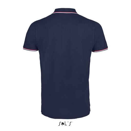 Herren-Polohemd der Marke Prestige mit kontrastierenden Streifen