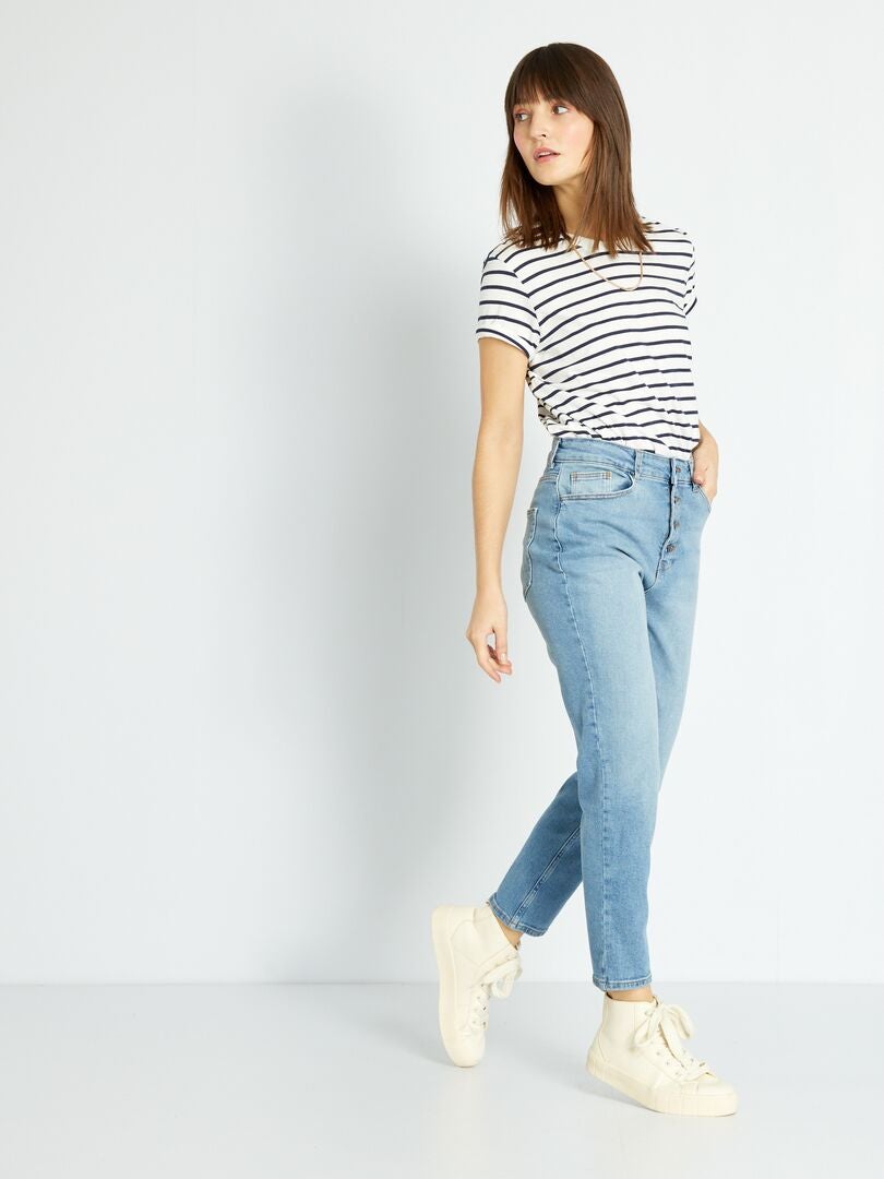 Calça jeans mom de cintura muito alta - tamanho 30 - azul