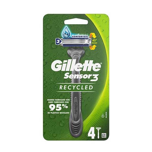 Aftagelig Gillette Sensor 3 Genbrugt 4 Uds| 4UD