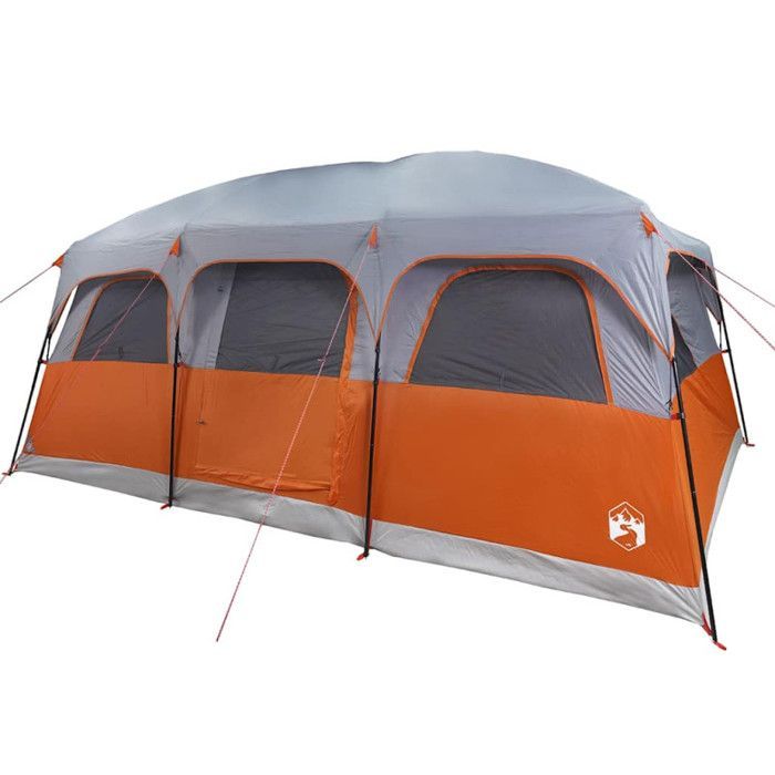 Tenda familiare - vidaXL - Modello cabina - 9 persone - Impermeabile - Grigio