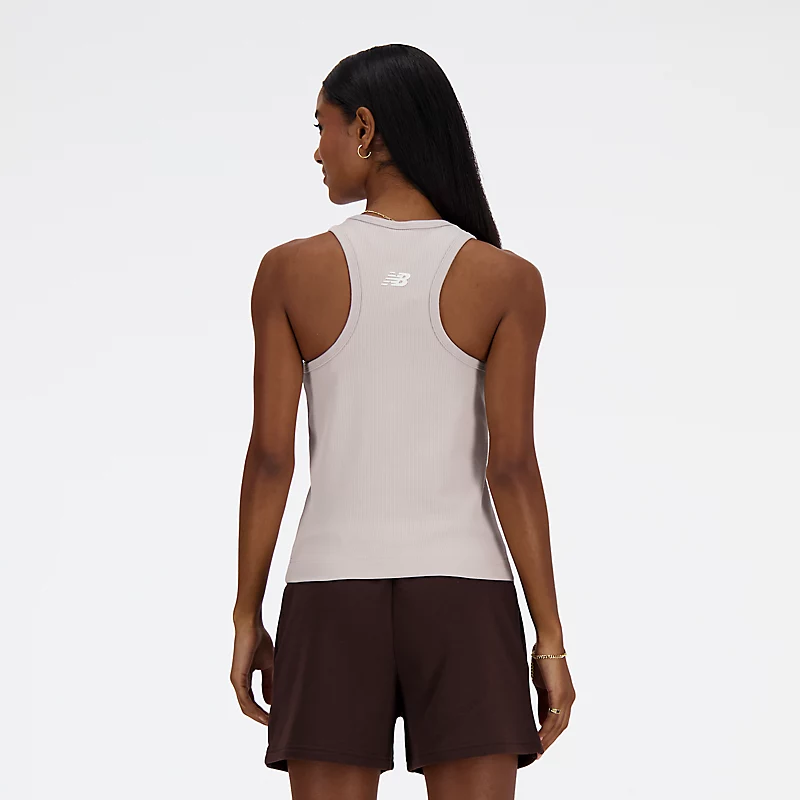 Damski topp typu racer z dzianiny Linear Heritage Rib Knit - MOONROCK