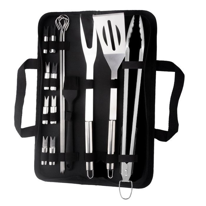Outils pour barbecue, accessoires pour barbecue, ensemble barbecue, ustensiles de barbecue, vaisselle de camping, 16 articles
