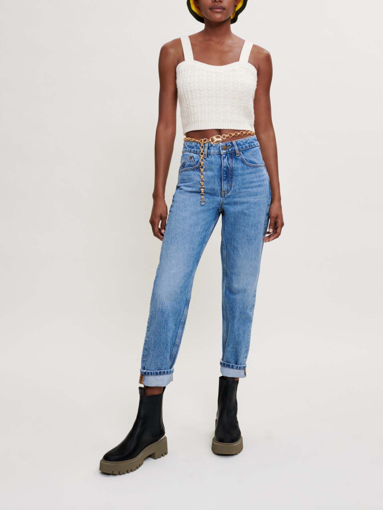 Top tricotat în stil tweed - Raw