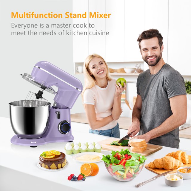 Batedeira de pedestal Samsaimo, 6,5 QT, 660 W, 10 velocidades, cabeça inclinável, batedeira elétrica de cozinha com tigela, gancho para massa, batedor e fouet para a maioria dos cozinheiros domésticos.