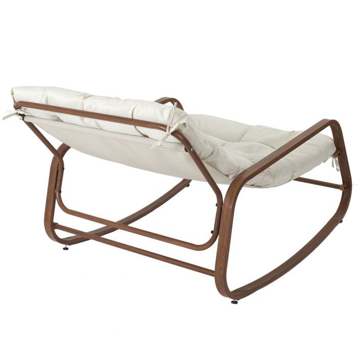 Schommelstoel - Home Deco Factory - Miami - Houtnerf - Beige en bruin