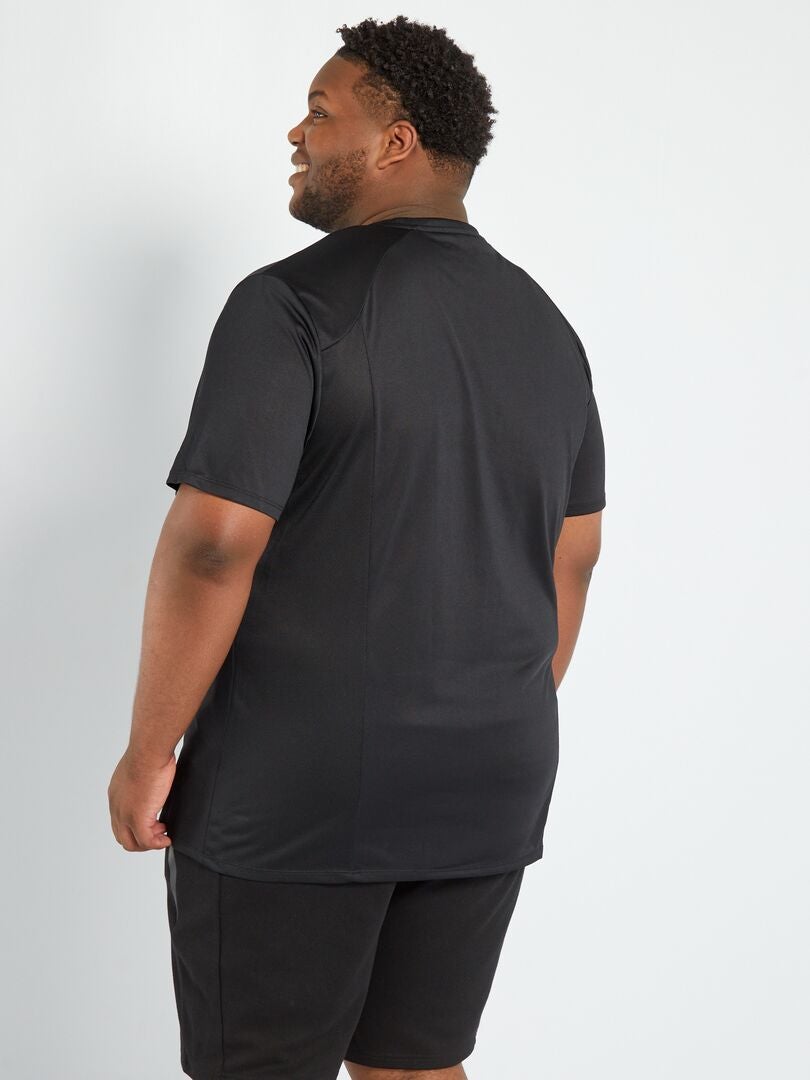 Effen sport-T-shirt - Zwart