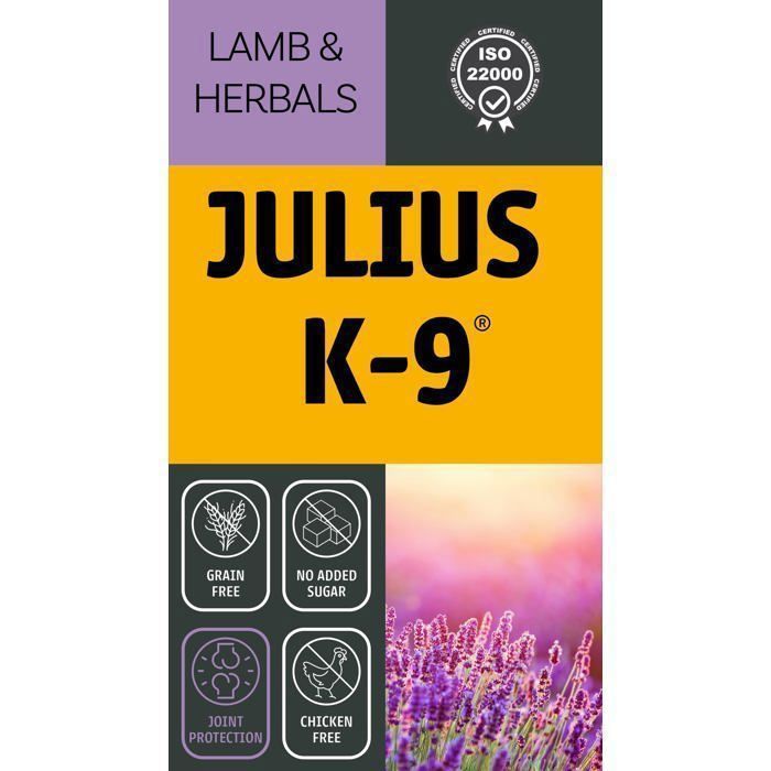 Julius K9 - Lamb & Herbals Puppy 10kg - Croquettes hypoallergéniques sans céréales  à l'agneau - Pour chiots et jeunes chiens