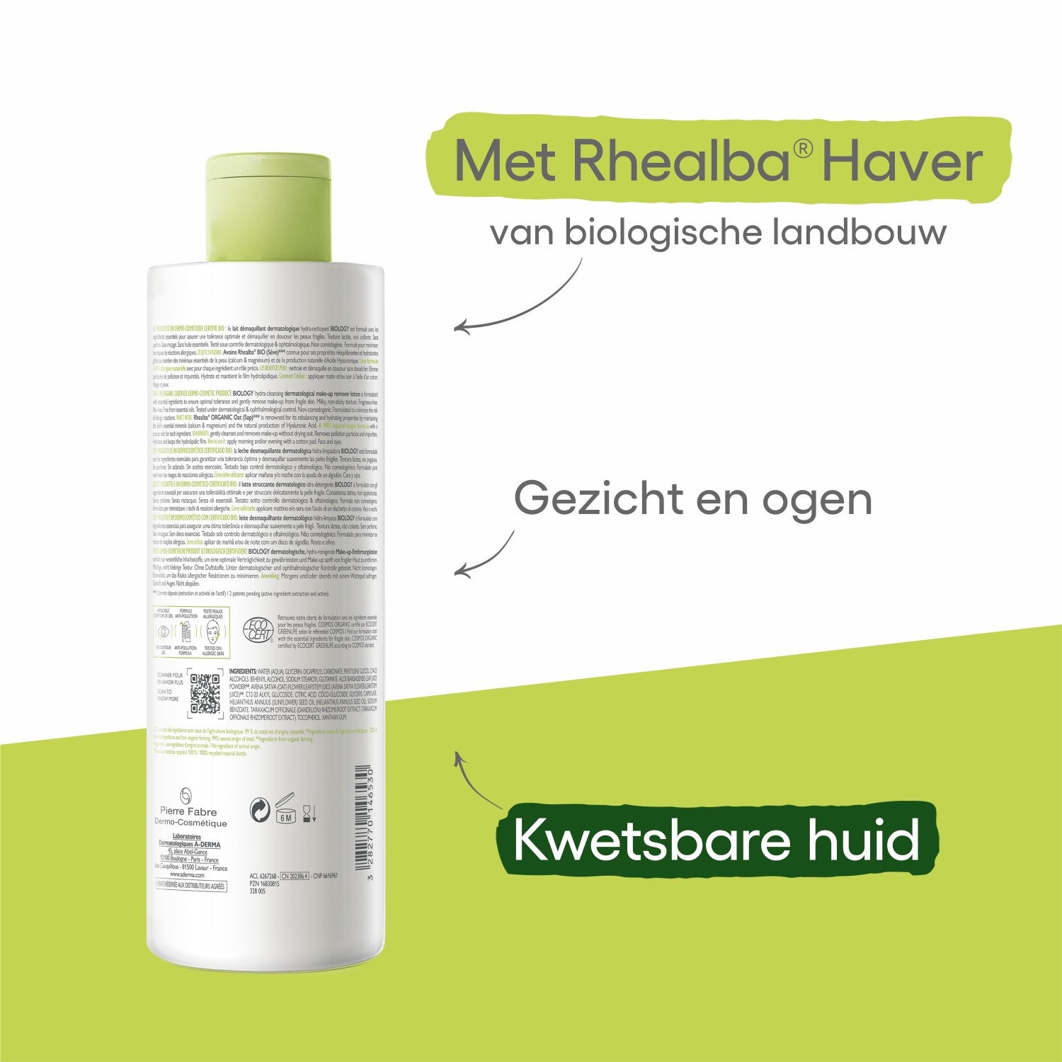 A-DERMA losion za skidanje šminke, biološki dermatološki losion za skidanje šminke – 400 ml