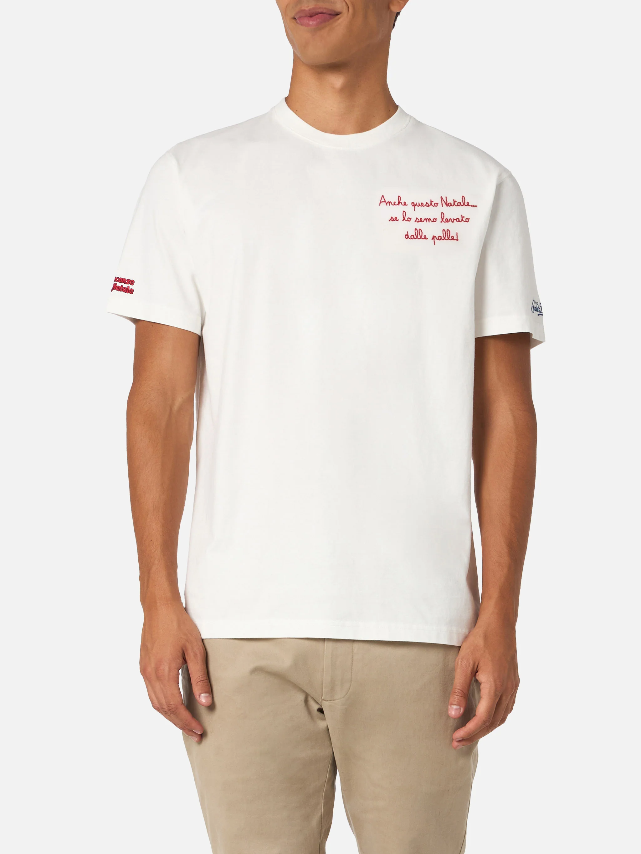 T-shirt Arnott's en coton épais pour homme avec broderie, disponible aussi pour Noël
