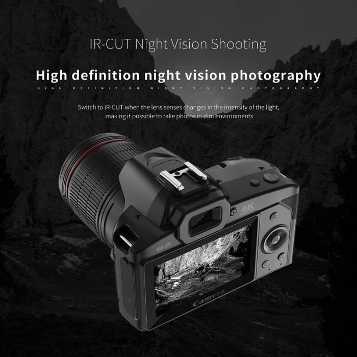 Fotocamera digitale YONIS - 64 MP - Visione notturna - Wi-Fi - 4K - Autonomia della batteria di 6 ore