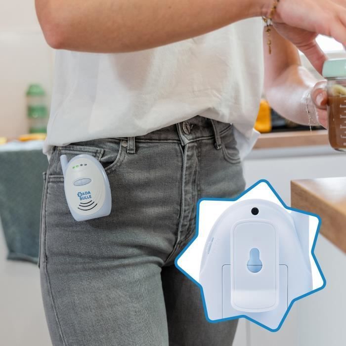 Badabulle Audio Baby Monitor - Easy to use - 300m range - Compact baby monitor - Audible and visual alarm