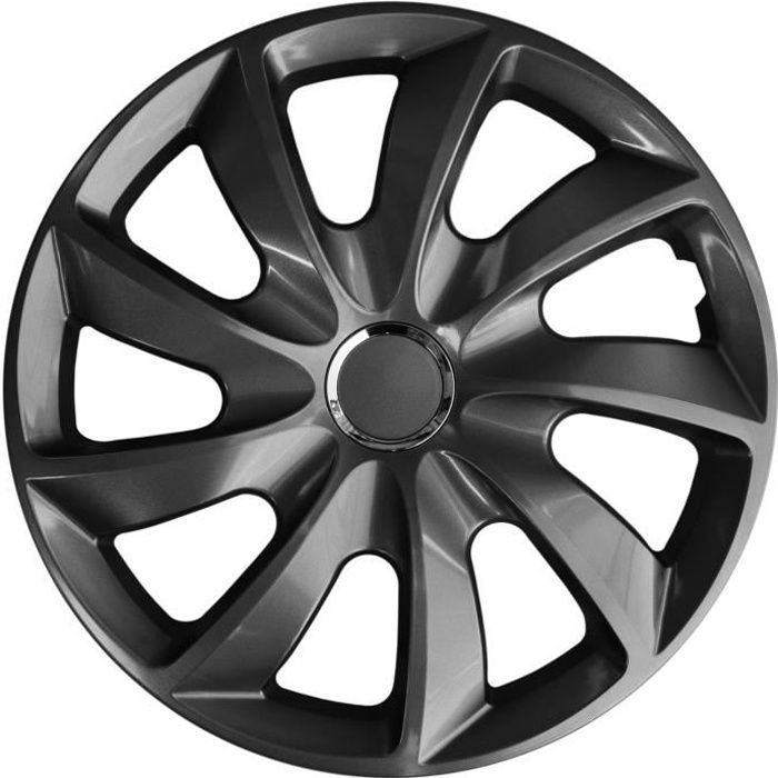 Enjoliveurs de roues graphite 13 pouces Stig NRM 4x enjoliveurs de roues RENAULT OPEL FORD CITROEN MERCEDES