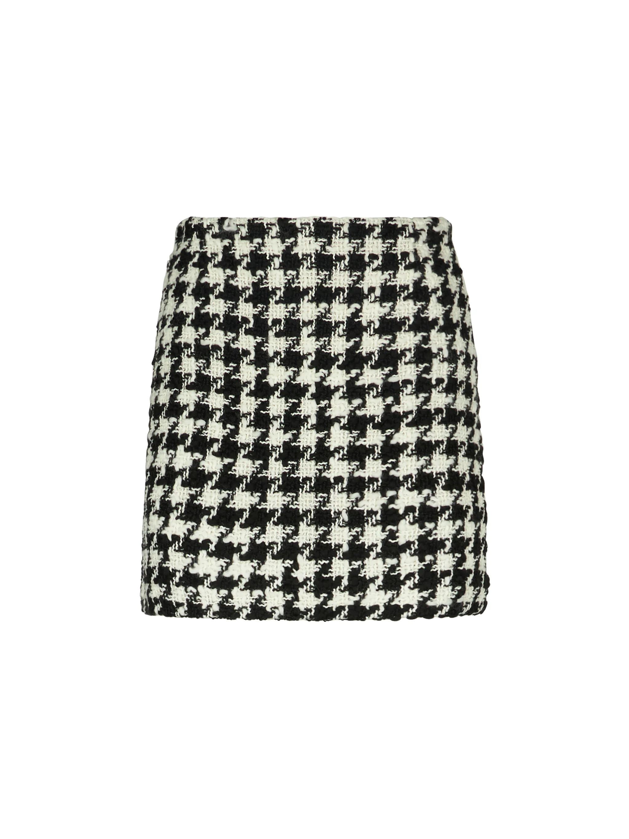 Damesrok van wol met pied-de-pouleprint
