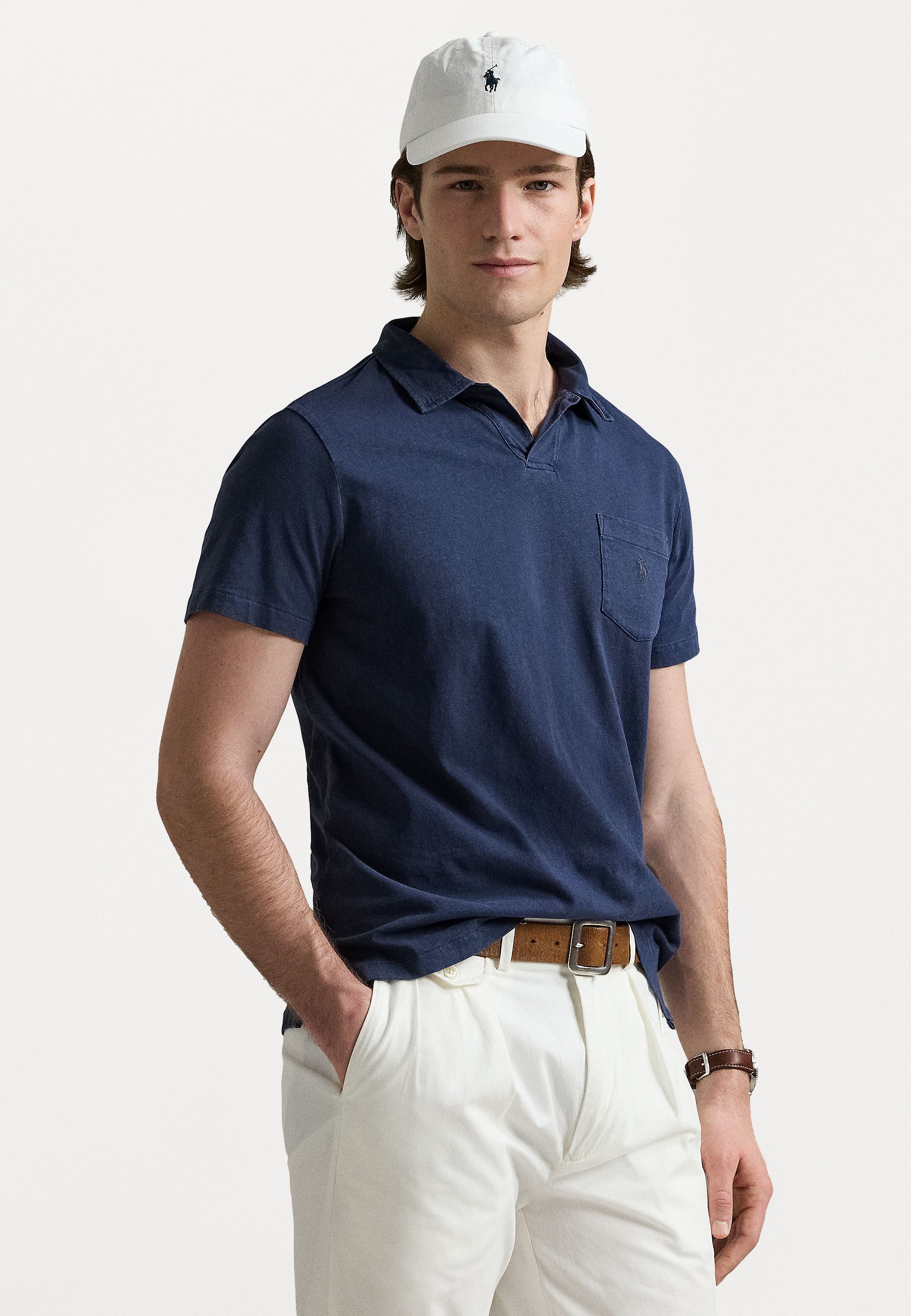 Polo Ralph Lauren POLO STANDARD FIT in cotone e lino - T-shirt stampata - Newport Navy