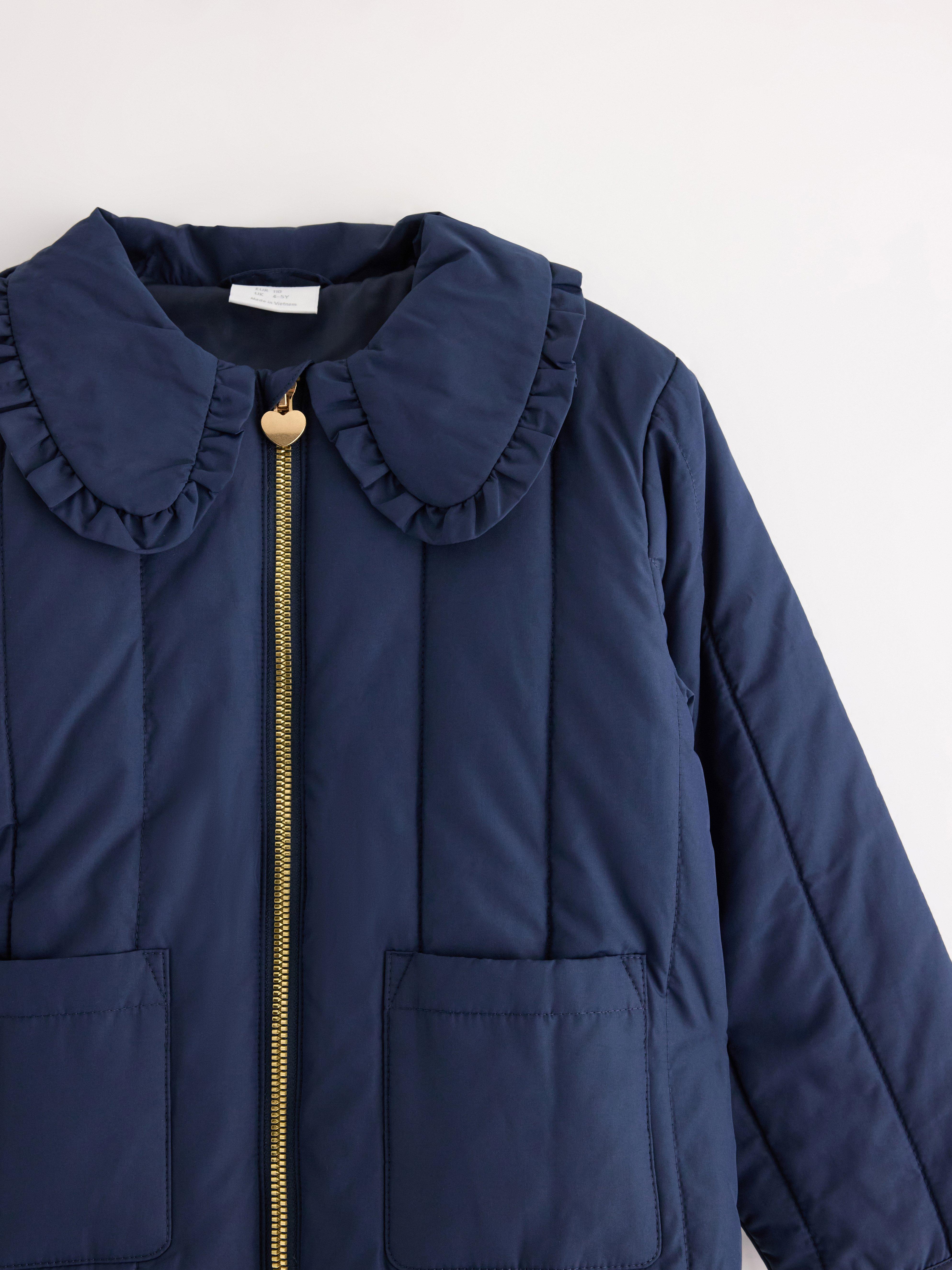 Jaqueta impermeável com gola azul-escura