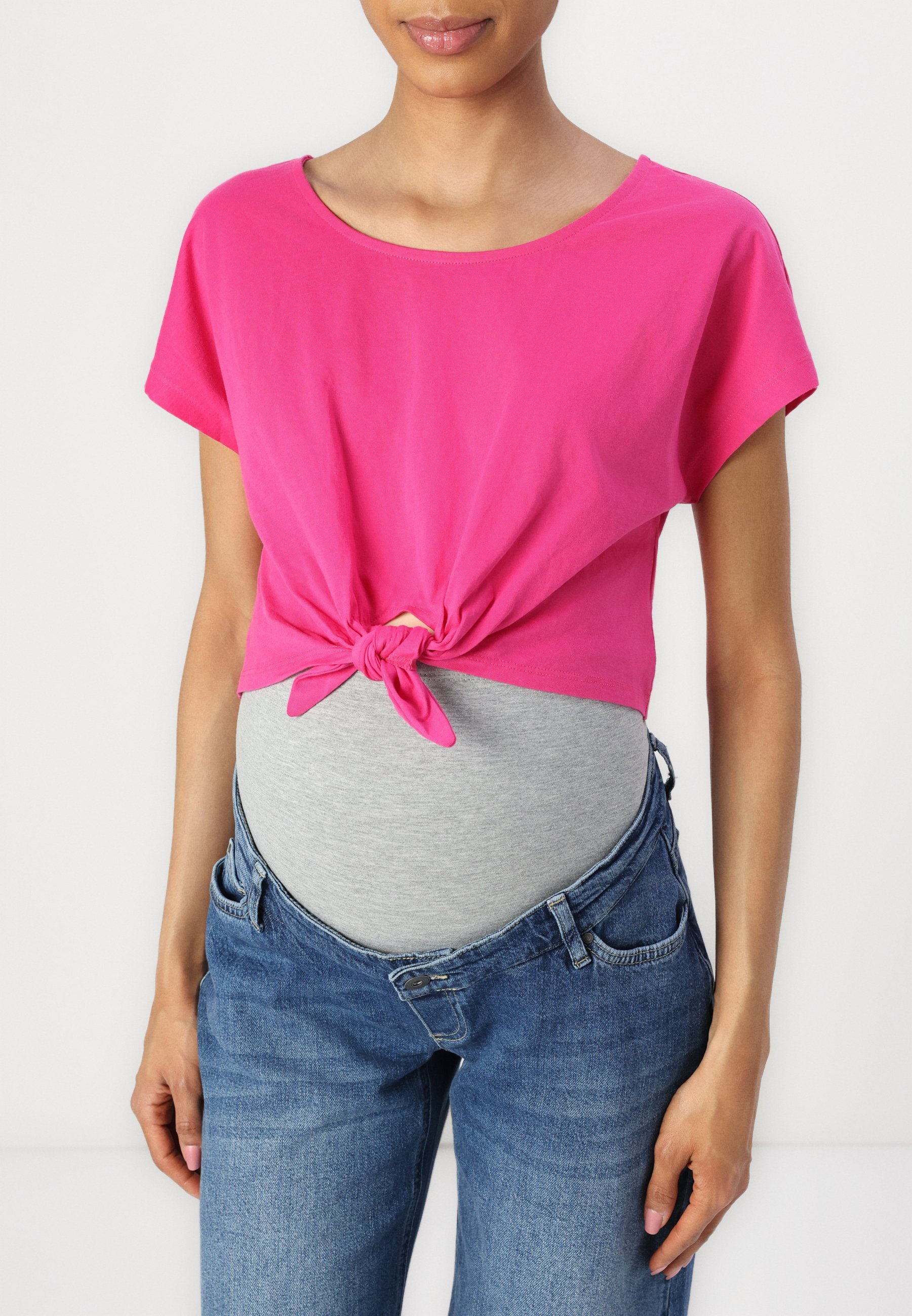 Confezione da 2 magliette premaman Even&Odd - T-shirt basic - bianco/rosa
