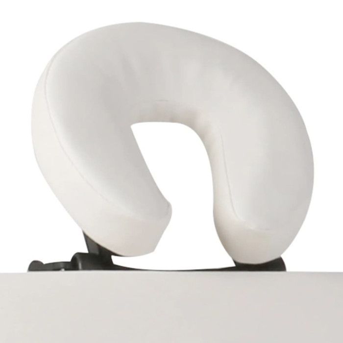 Camilla de masaje plegable vidaXL, color blanco crema, 4 secciones con estructura de madera.