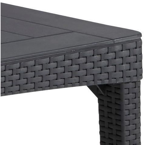 Tavolo da giardino rettangolare, grigio grafite, resina, 6 posti, Girona, Allibert by KETER