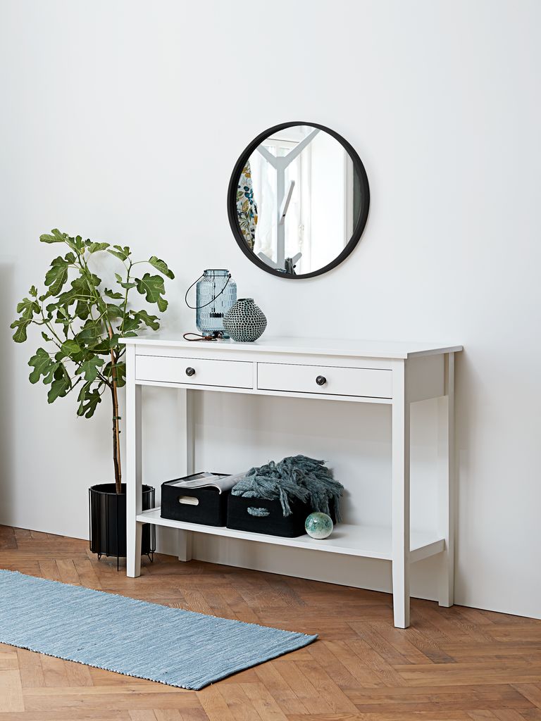 NORDBY konzola 40x110 2 ladice 1 polica bijela