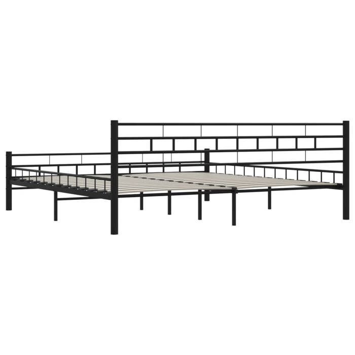 Nero 200 x 200 cm - Struttura a doghe in compensato - Letto - materasso non incluso - acciaio nero 200x200 cm 005_495892