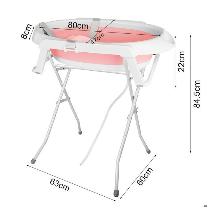 Vaschetta per neonati con supporto - XUANYO - Vaschetta ergonomica per neonati con supporto - Peso massimo 10 kg - Rosa