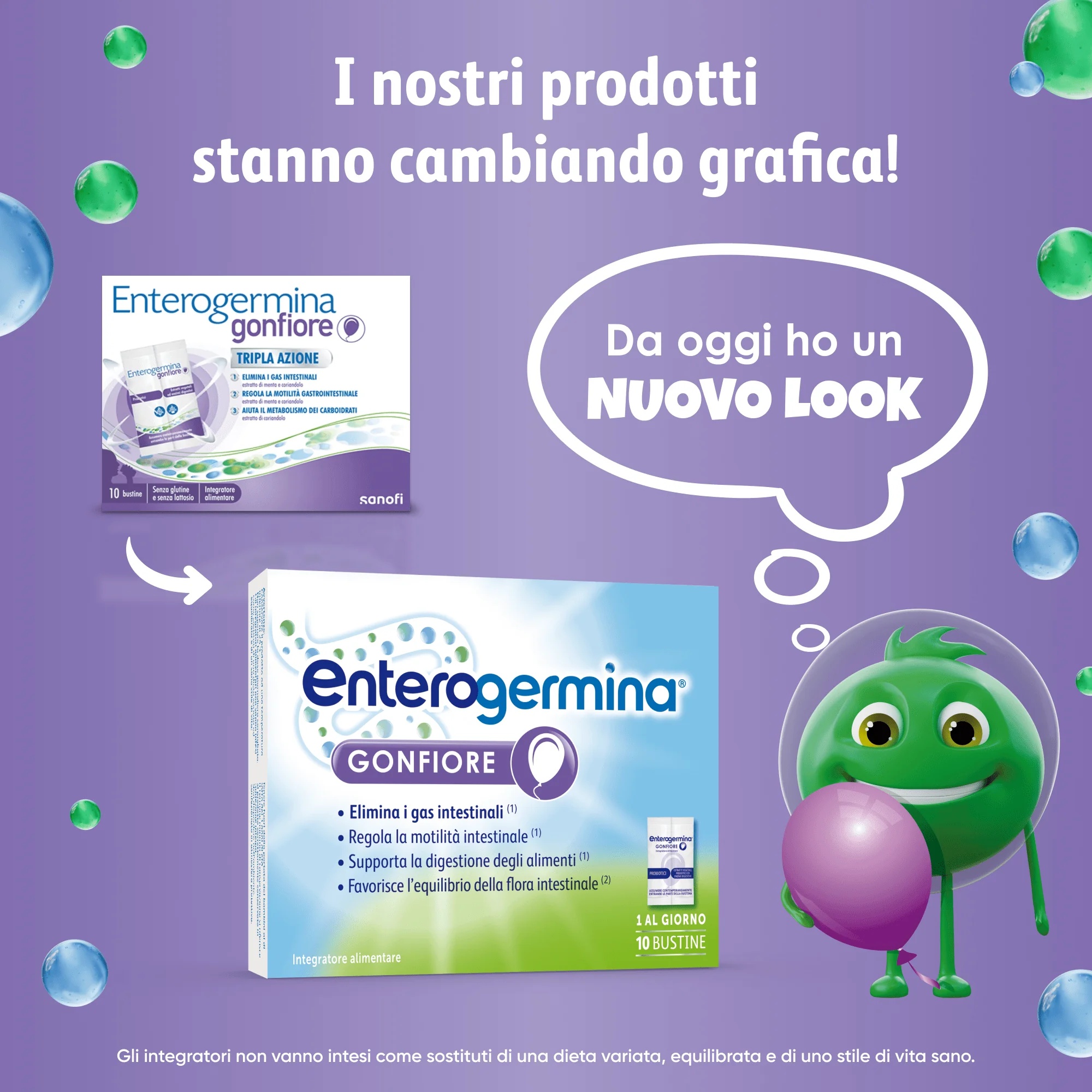 ENTEROGERMINA Complément alimentaire Enterogermina contre les ballonnements et les flatulences 10 sachets