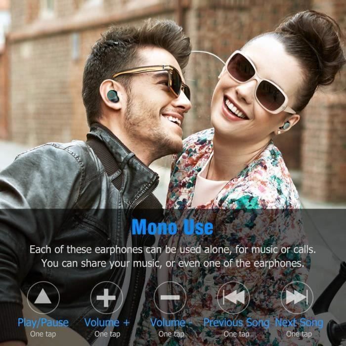 Bluetooth 5.0 Wireless Sport Earphones with 2000mAh Charging Case, 120H Playtime, Stereo Sound, IPX6 Waterproof, Mic, and Power Bank