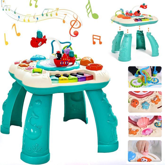Mesa de actividades de juguete, mesa de actividades para bebés MARSEE para niños de 1, 2 y 3 años, juguete educativo musical para niños y niñas.