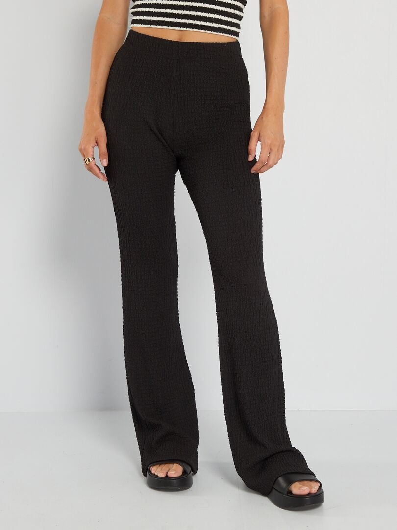 Broek met wijde pijpen - Zwart