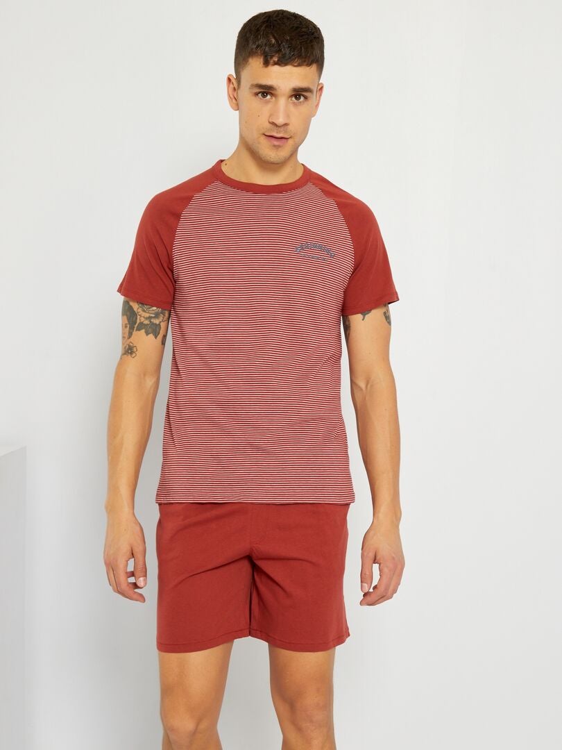 Pijama curto - 2 peças - VERMELHO