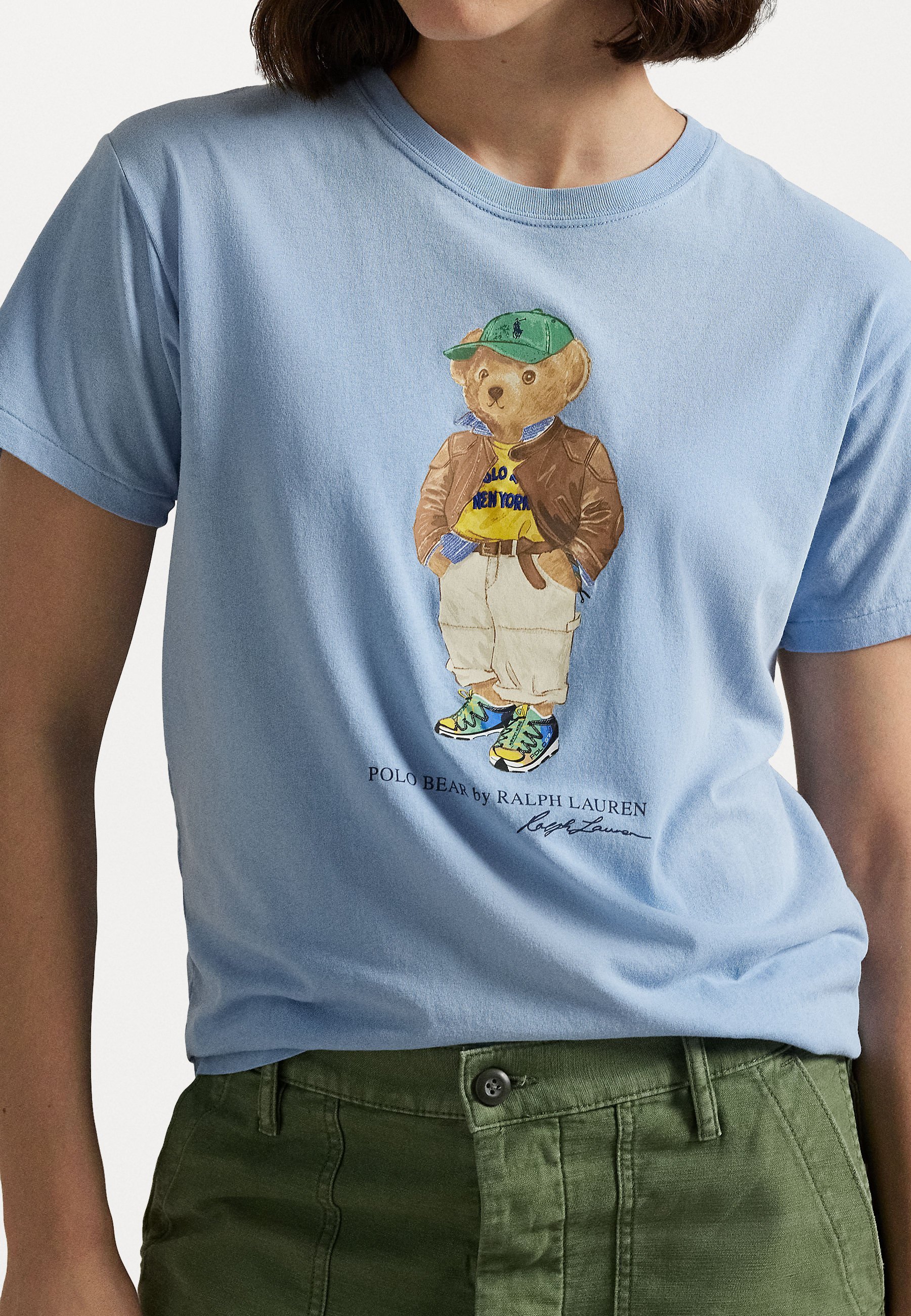 Polo Ralph Lauren POLO BEAR COTTON JERSEY T-SÄRK - Printitud T-särk - šampanjasinine