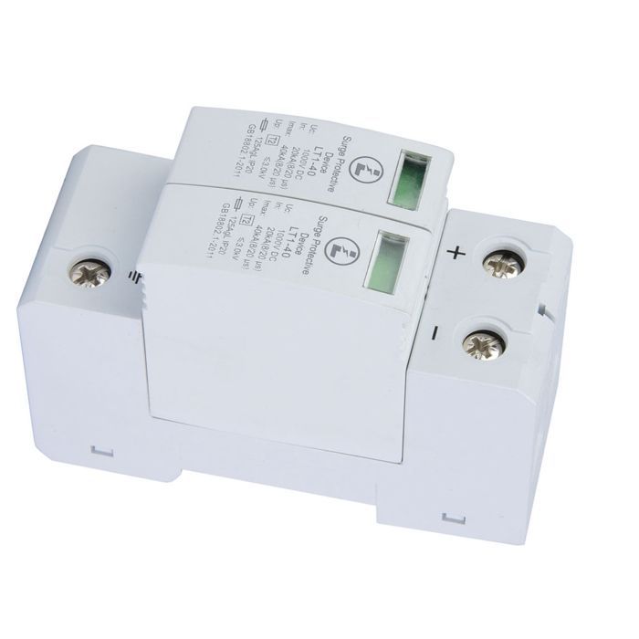 Protector contra sobretensiones SALALIS 2P, dispositivo de protección contra sobretensiones de CC, pararrayos fotovoltaico de baja tensión (40 kA), autónomo para exteriores.