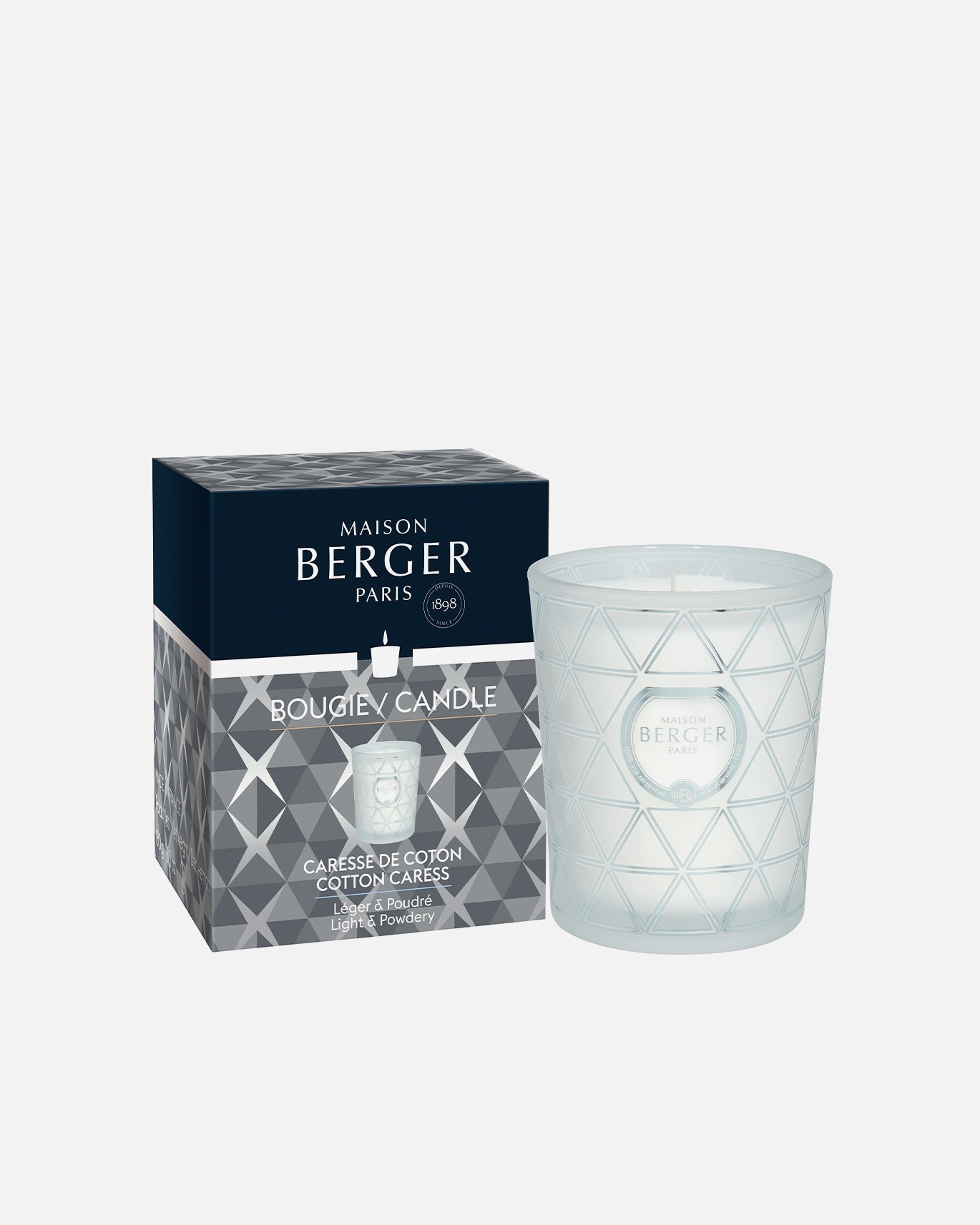 Maison Berger BOUGIE GEODE GIVRE CARESSE DE COTON