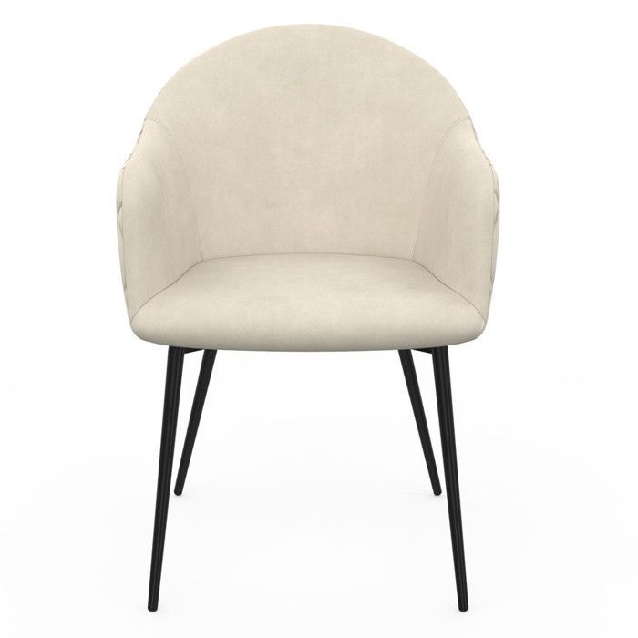 IDMARKET Lot de 2 chaises de salle à manger MOLY en velours beige