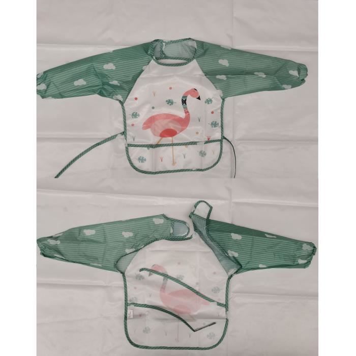 Conjunto de 4 babadores impermeáveis de manga comprida para alimentação de bebês e blusa avental para bebês de 1 a 4 anos.