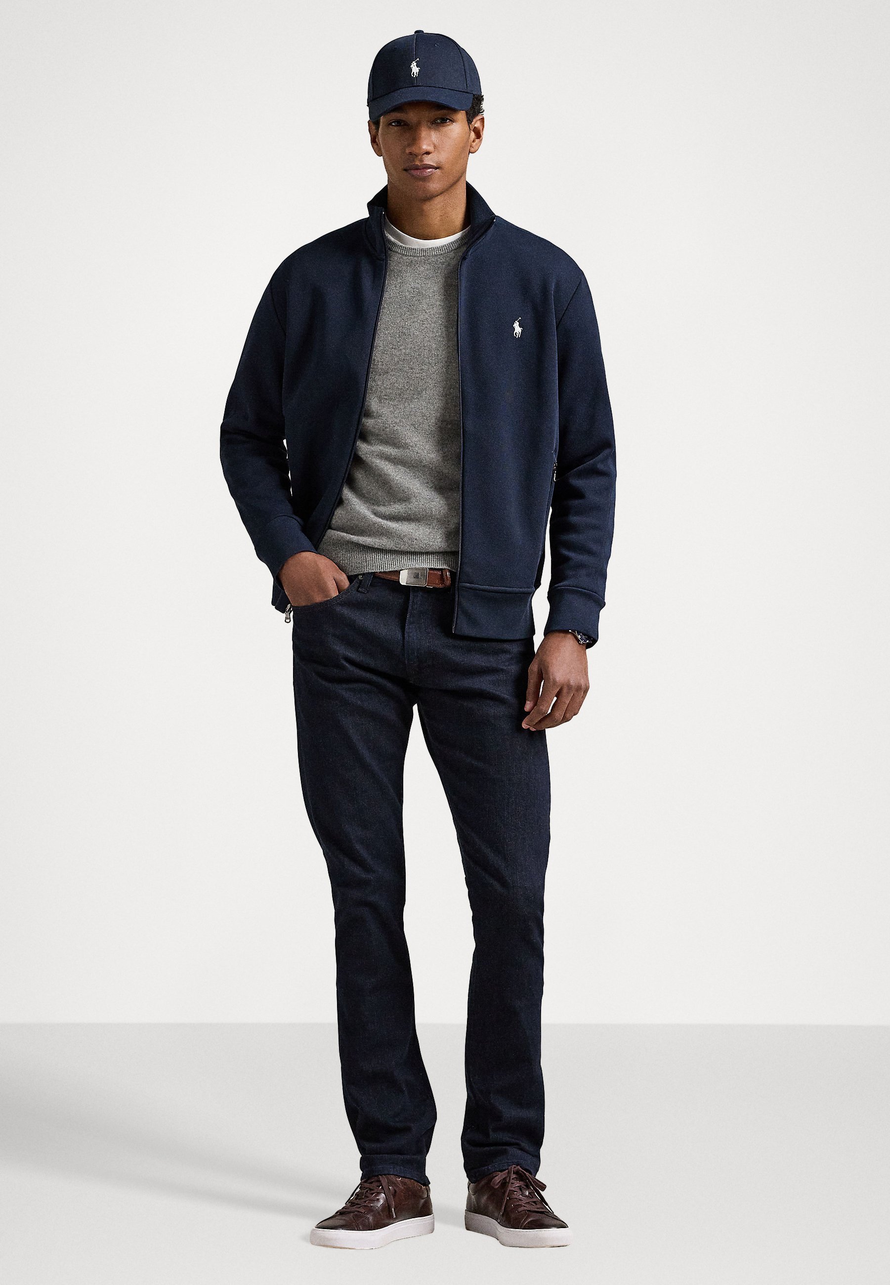 Polo Ralph Lauren dubbelgebreid trainingsjack - Sweatshirt met rits - marineblauw